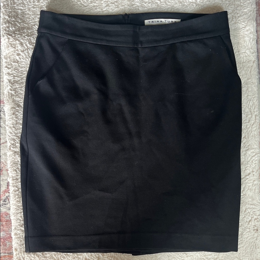 Trina Turk Classic Black Pencil Skirt with pockets